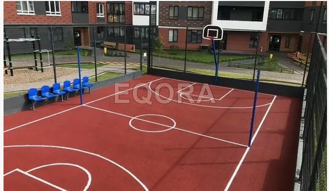 Бесшовное покрытие из резиновой крошки для баскетбольной площадки в Королеве